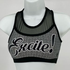 Varsity Cheer Sports Bra Black Mesh Youth Large